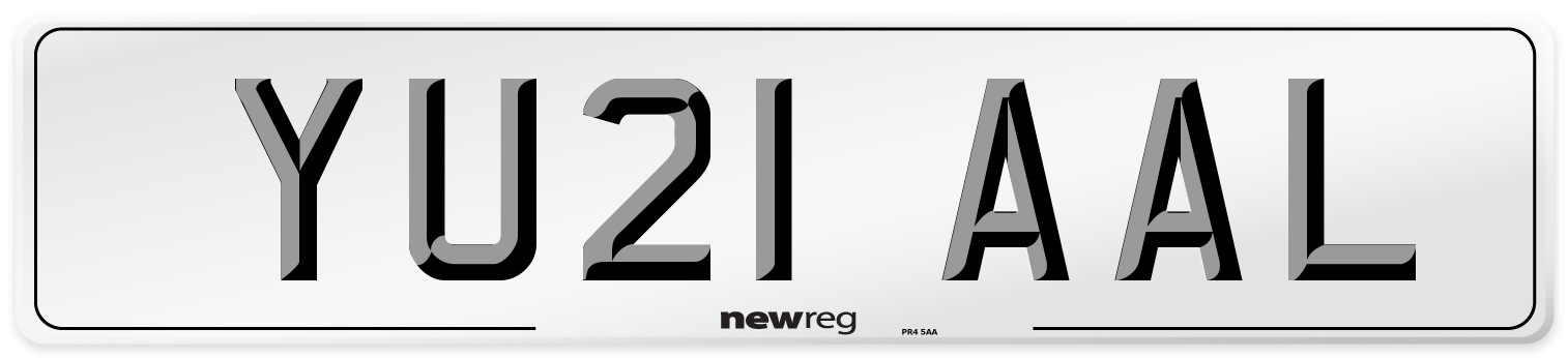 YU21 AAL Number Plate from New Reg